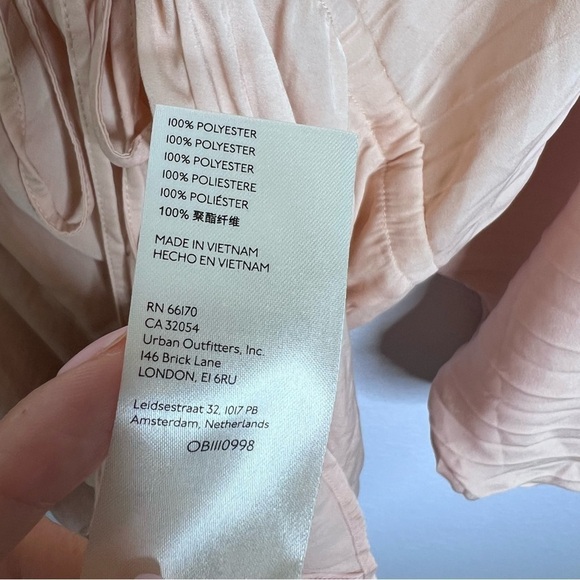 Free People Dress Women Small Arzel Mini Cream Pink Kimono Boho Dolman S - Picture 8 of 11